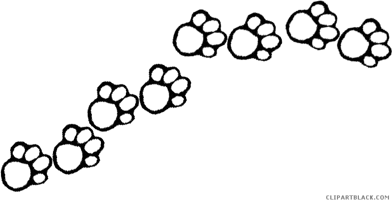 Paw Clipart Bulldog Georgia - White Paw Prints Clipart - Png Download (791x405), Png Download