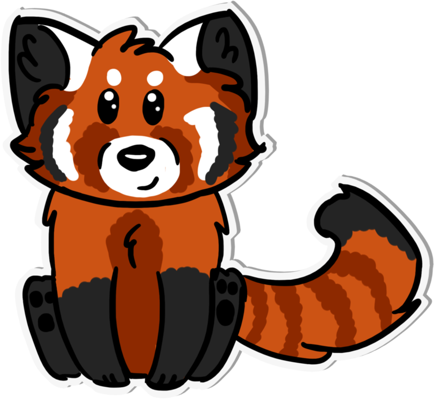 Red - Panda - Drawing - Drawing Clipart (981x815), Png Download