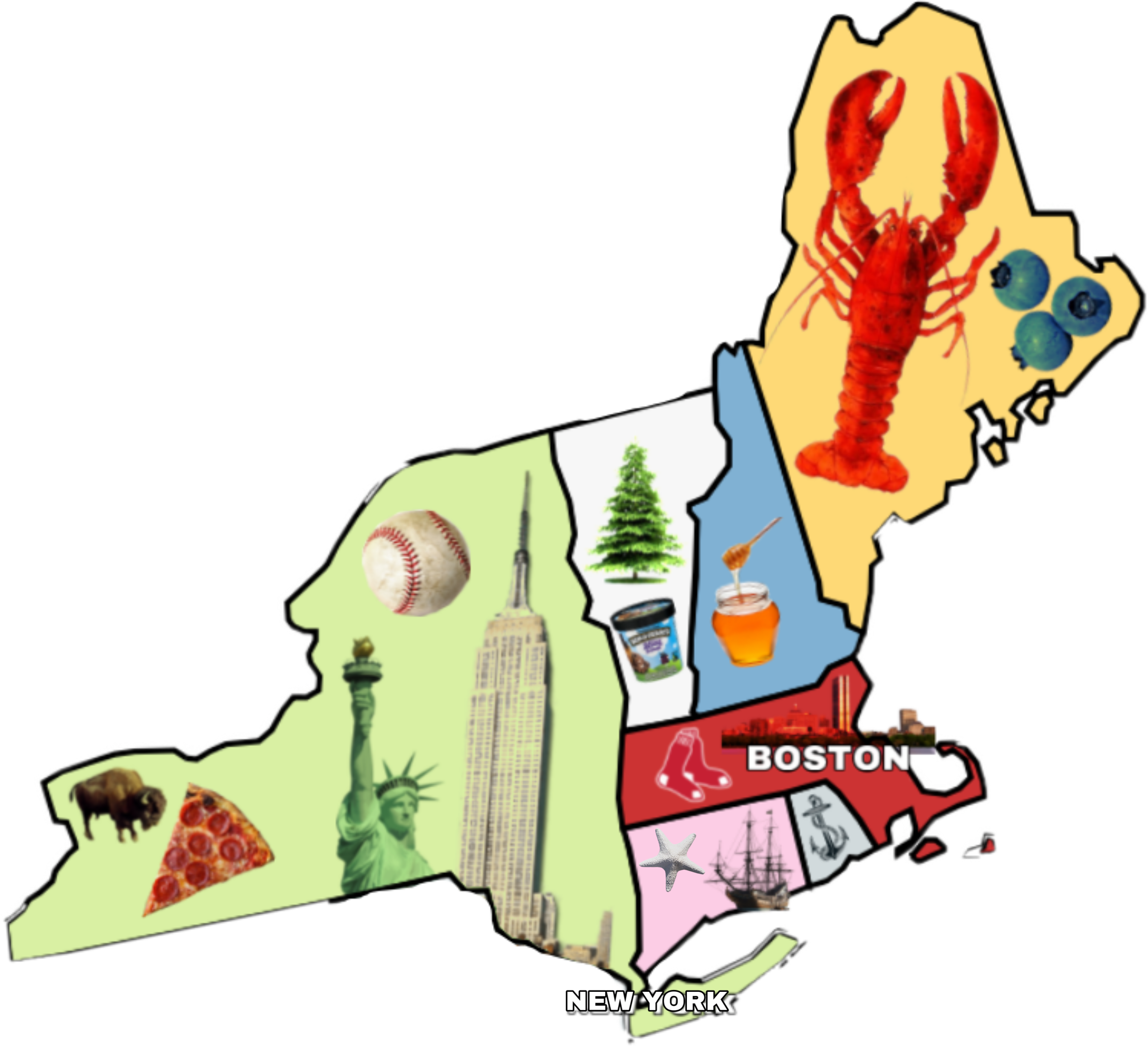 #newengland #newyork #northeast #state #states #massachusettes - Cartoon Clipart (3464x3464), Png Download