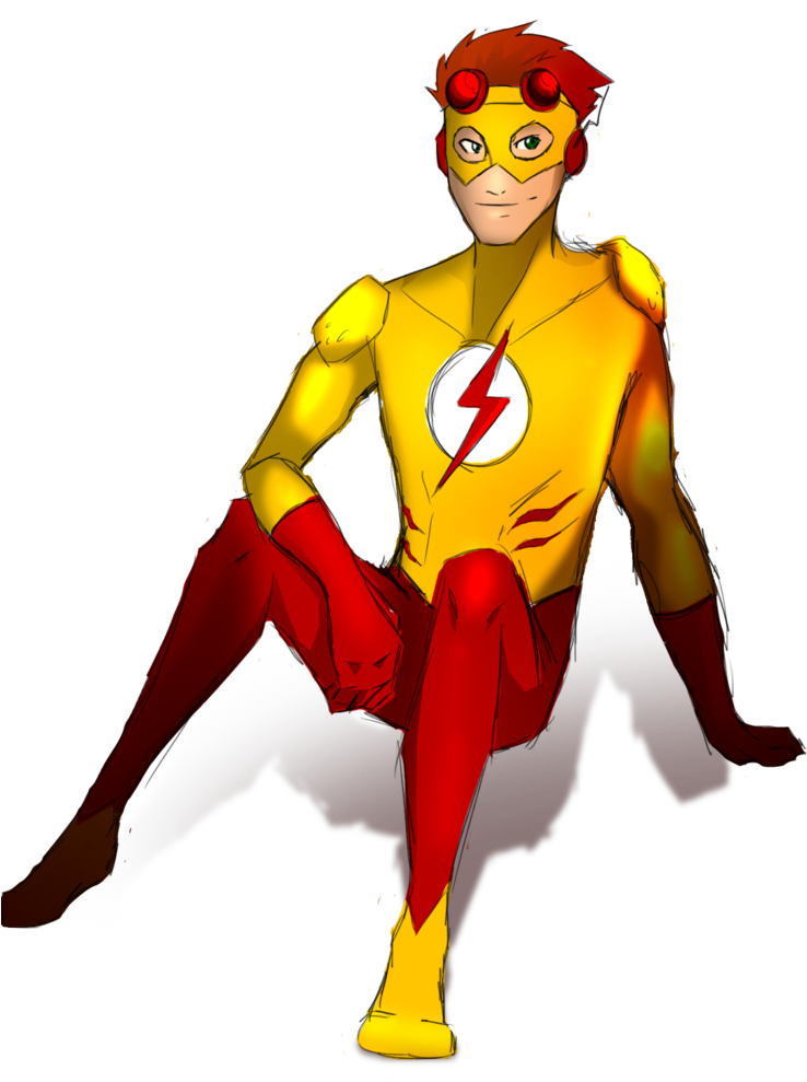 The Flash Clipart Gold Starburst - Kid Flash Png Transparent Png (791x1011), Png Download