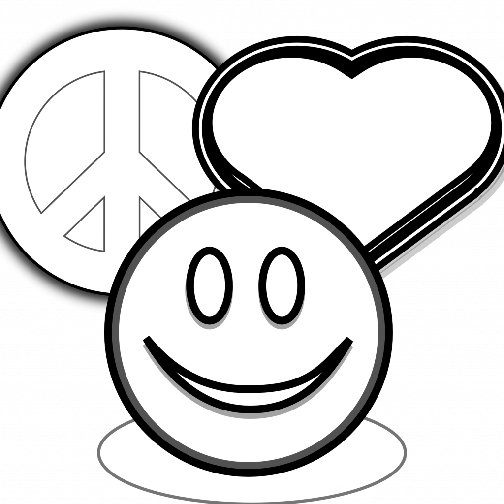 2019 Thanksgiving Peace Coloring Pages 12 On Earth - Peace Sign And Heart Coloring Pages Clipart (1024x1024), Png Download