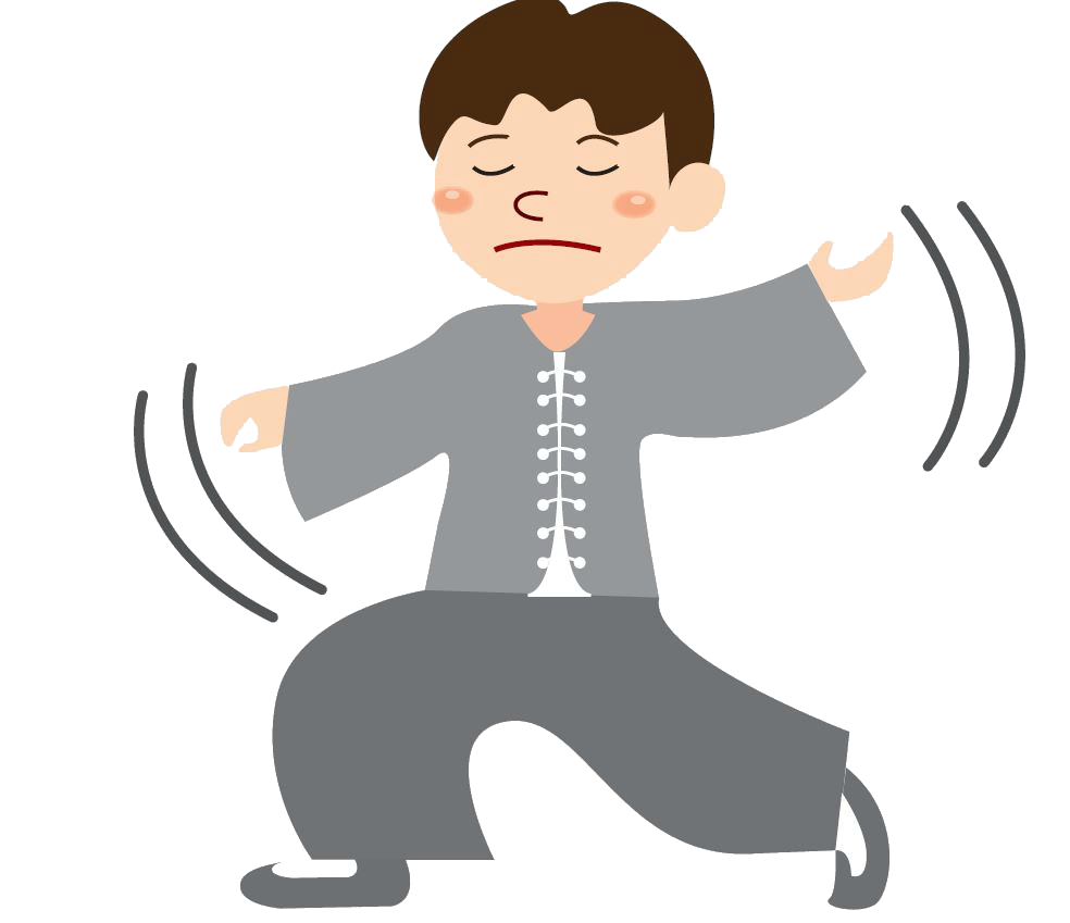 打太極 - Sitting Clipart (984x849), Png Download