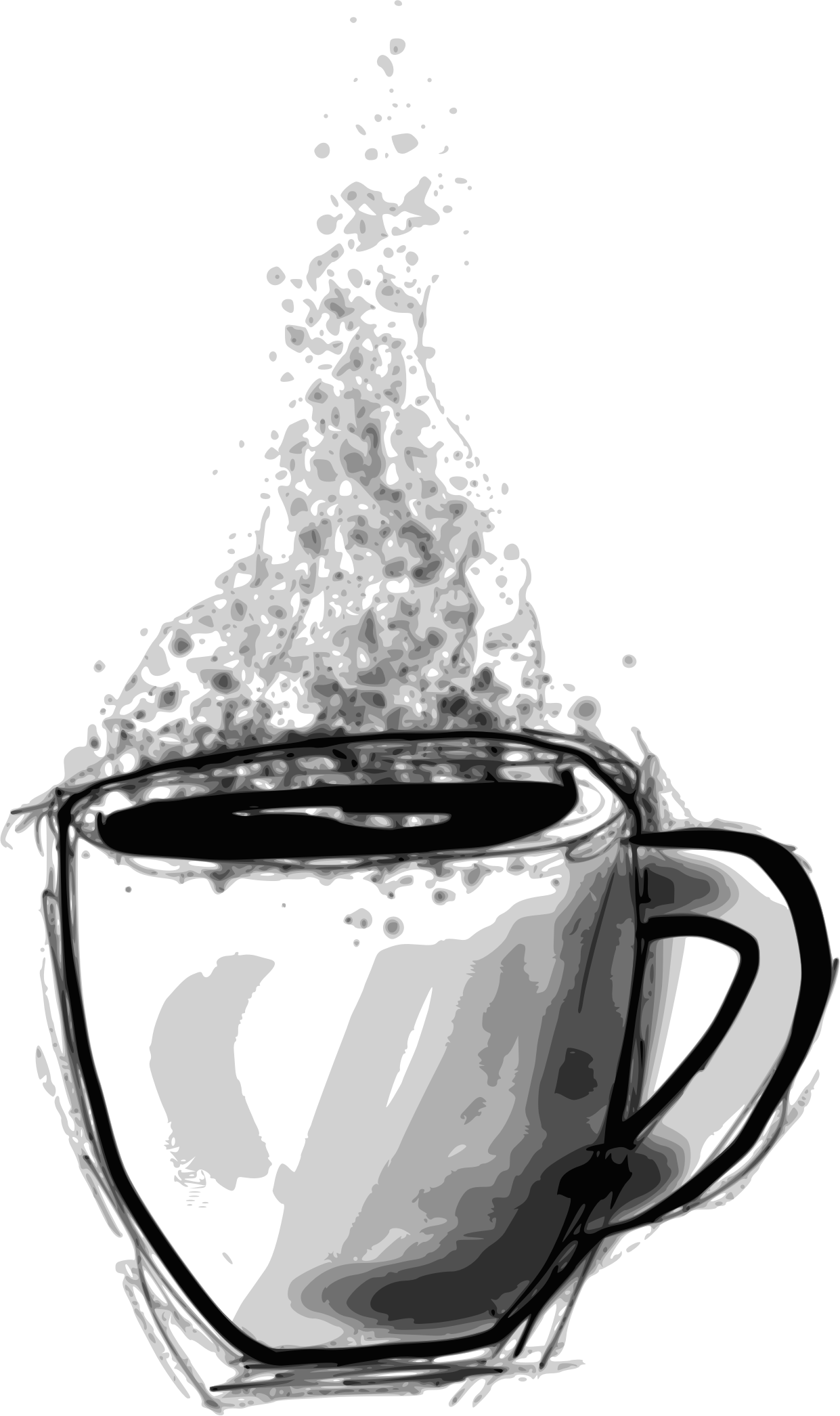 Sketchy Coffee - Tea Clipart (958x1642), Png Download