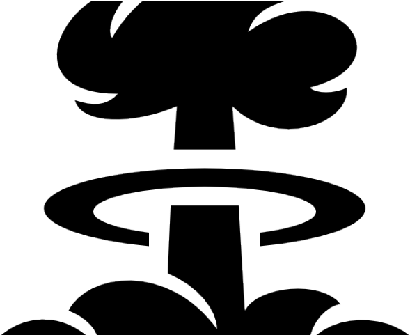Black And White Mushroom Cloud Clipart (640x480), Png Download