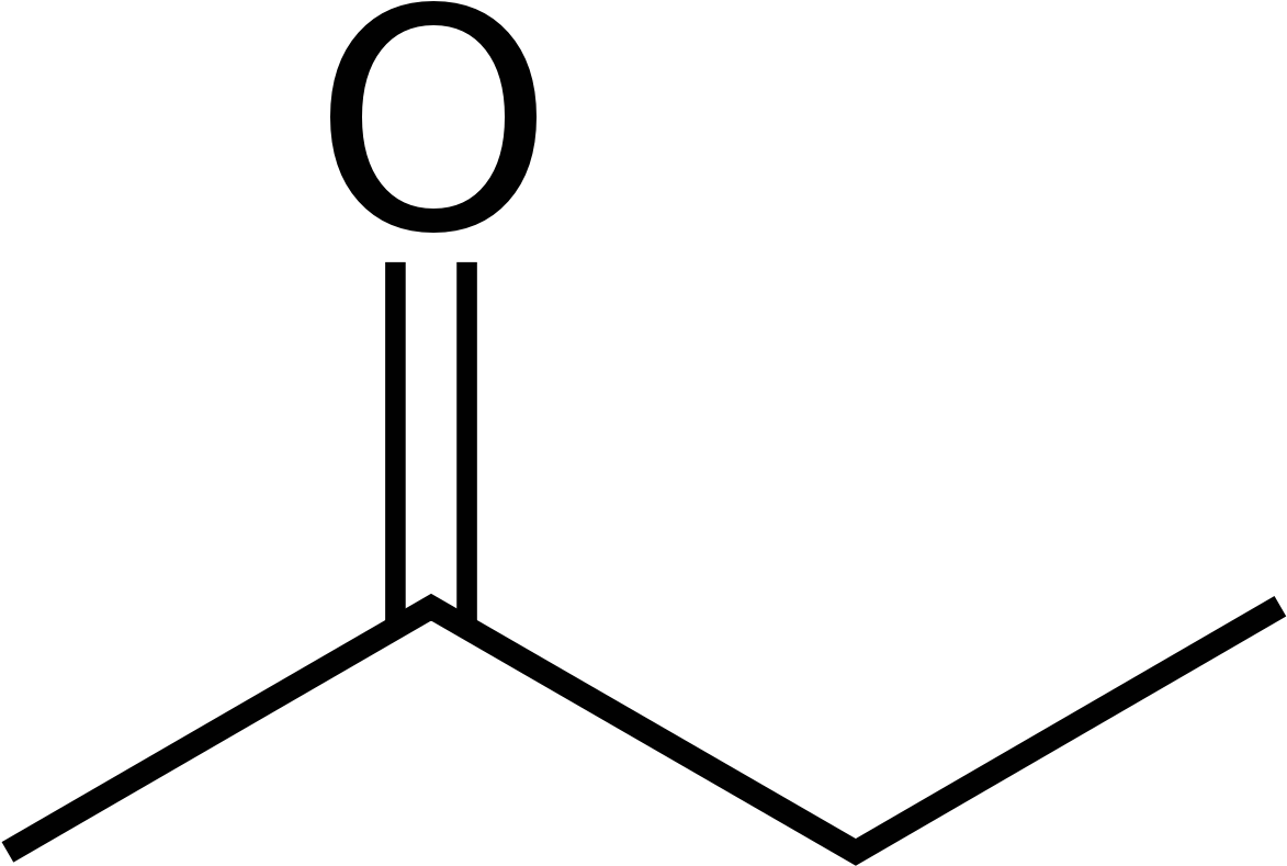 2 Butanone Skeletal Structure Clipart (1200x837), Png Download