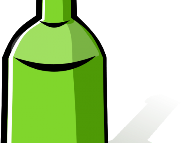 Water Bottle Clipart Coloring Page - Wine Bottle Cartoon Png Transparent Png (640x480), Png Download