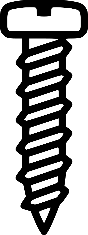 Screw Svg - Screw Vector Free Download Clipart (368x980), Png Download