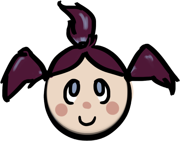 Child With Three Ponytails - Character With Three Ponytails Clipart (800x695), Png Download