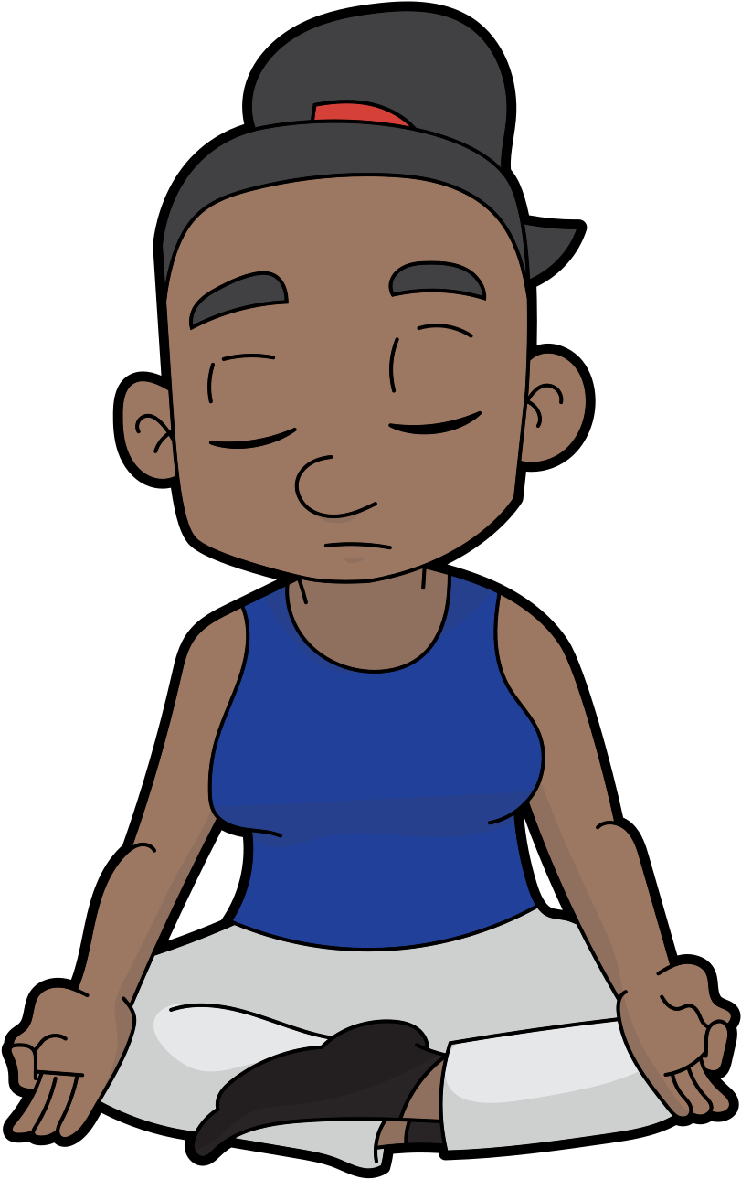 Open - Black Man Meditating Cartoon Clipart (1000x1414), Png Download