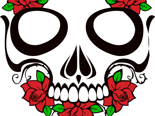 Sugar Skull Clipart Rose - Sugar Skull Transparent Background - Png Download (640x480), Png Download