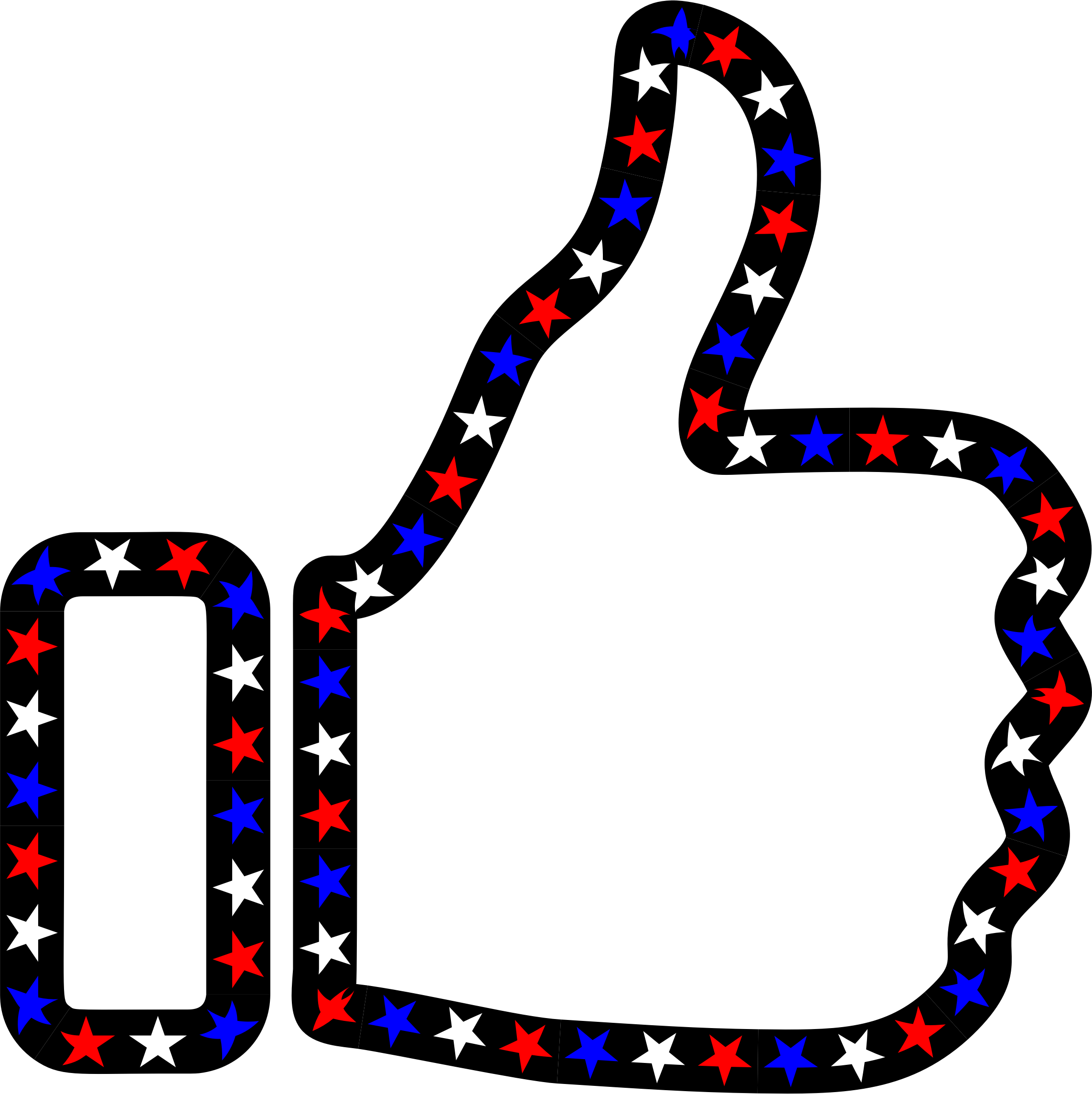 Big Image - Red White And Blue Thumbs Up Clipart (2286x2290), Png Download