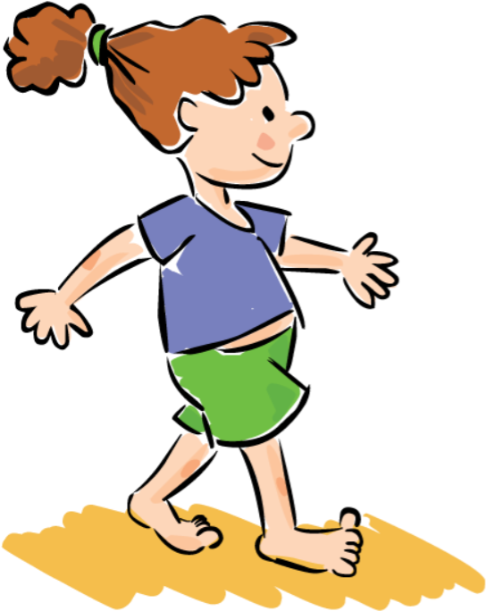 This Simply Means That You Can Eat, Sleep And Exercise - Clipart Girl Walking To The Right - Png Download (547x690), Png Download