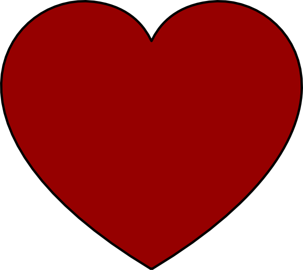 Solid Garnet Heart Clip Art At Clker - Png Clipart Coração Transparent Png (600x534), Png Download