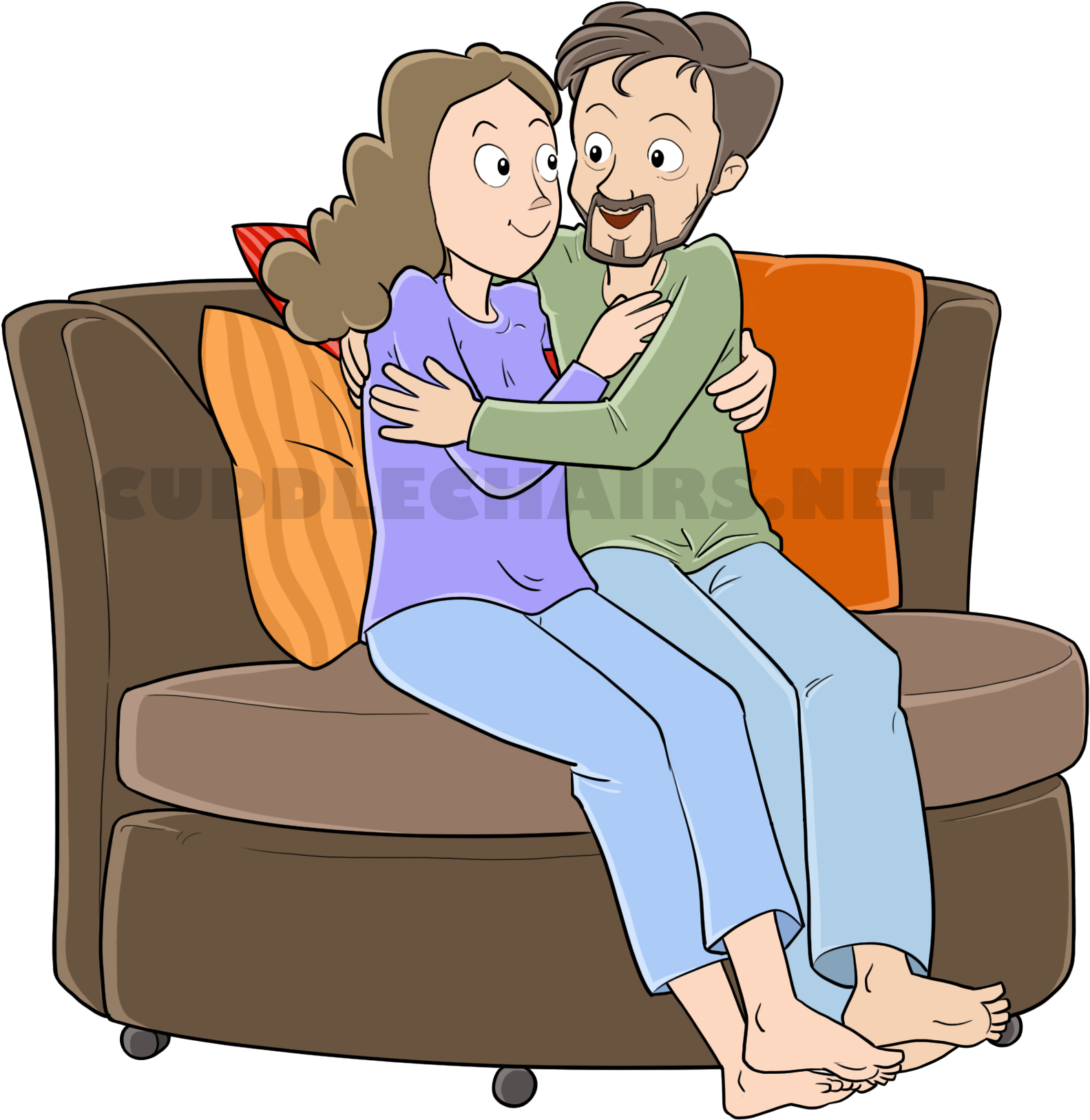 Cuddling Clipart Comforting - Chair - Png Download (1772x1843), Png Download