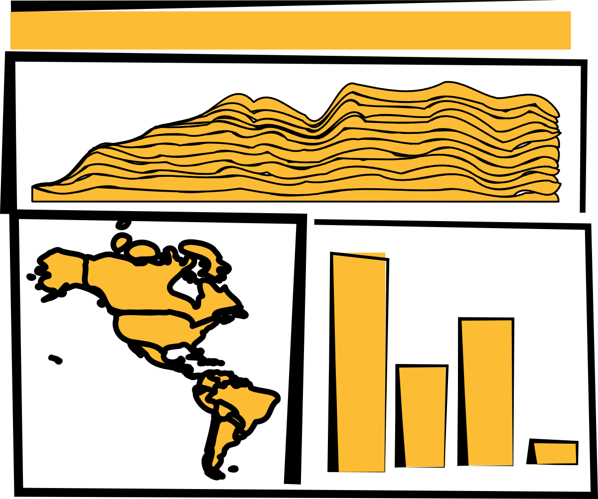 A Sketch Of A Dashboard, Showing A Map, Bar Chart, Clipart (1200x1002), Png Download