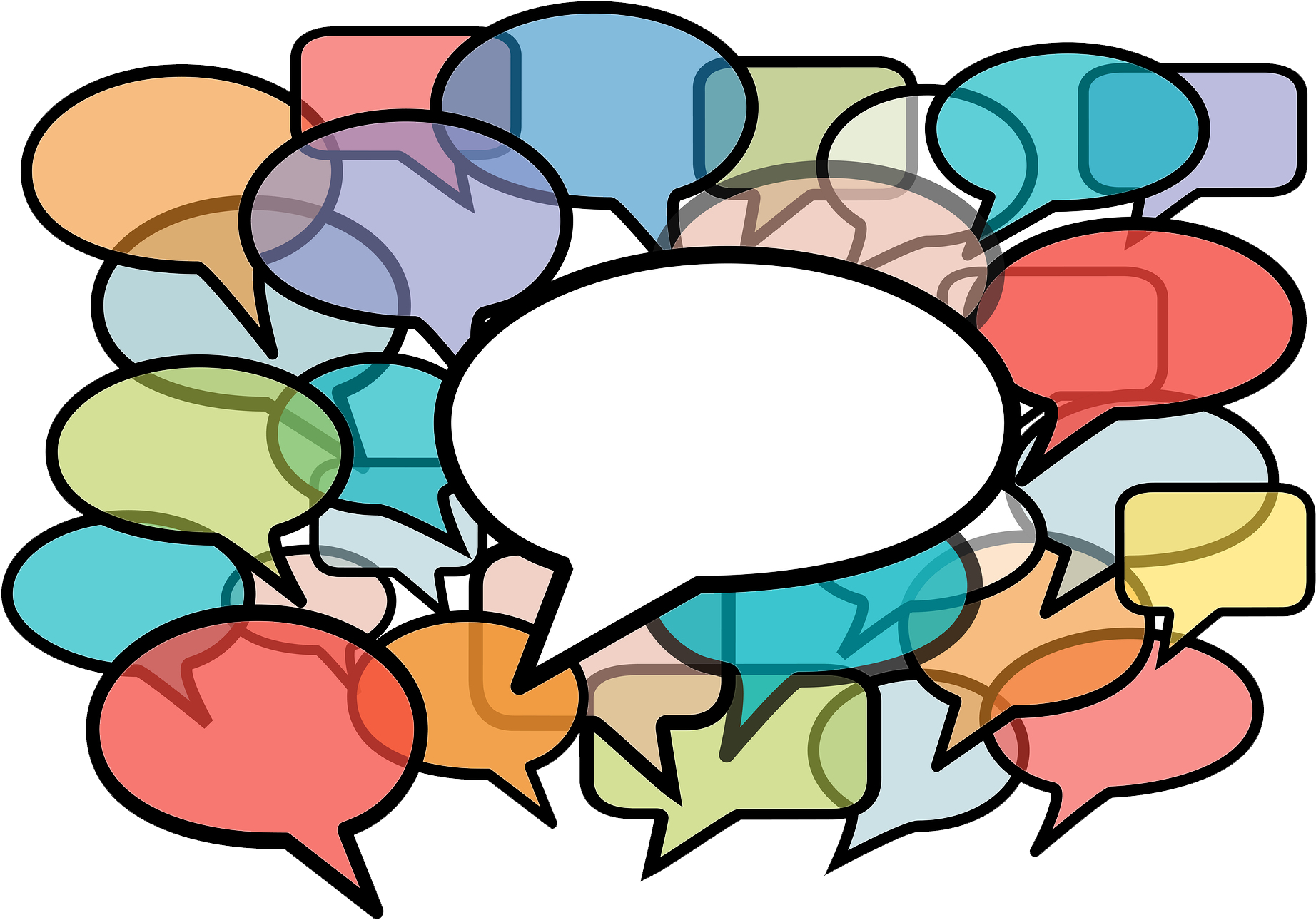 Bigstock Talk In Colors Speech Bubbles - Colored Text Bubble Clipart - Png Download (1844x1290), Png Download