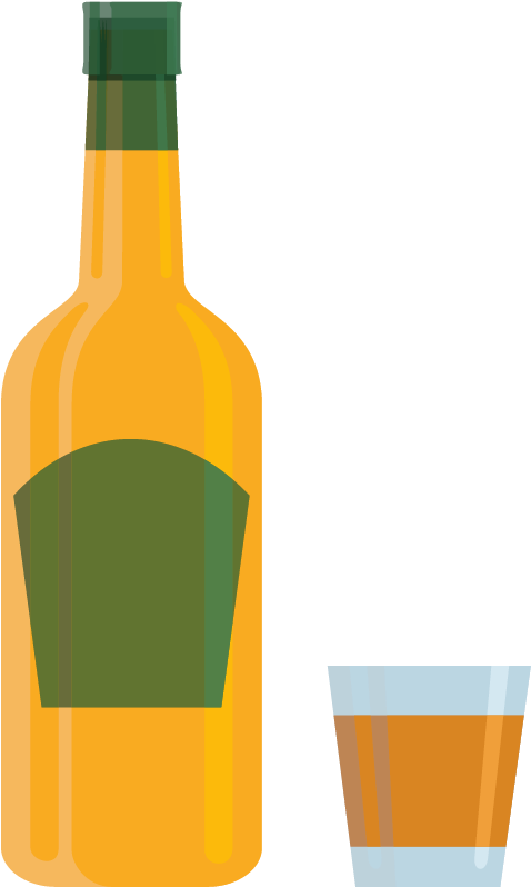Whisky Vodka Wine Cocktail Liqueur - Cartoon Alcohol Bottle Png Clipart (1000x1000), Png Download