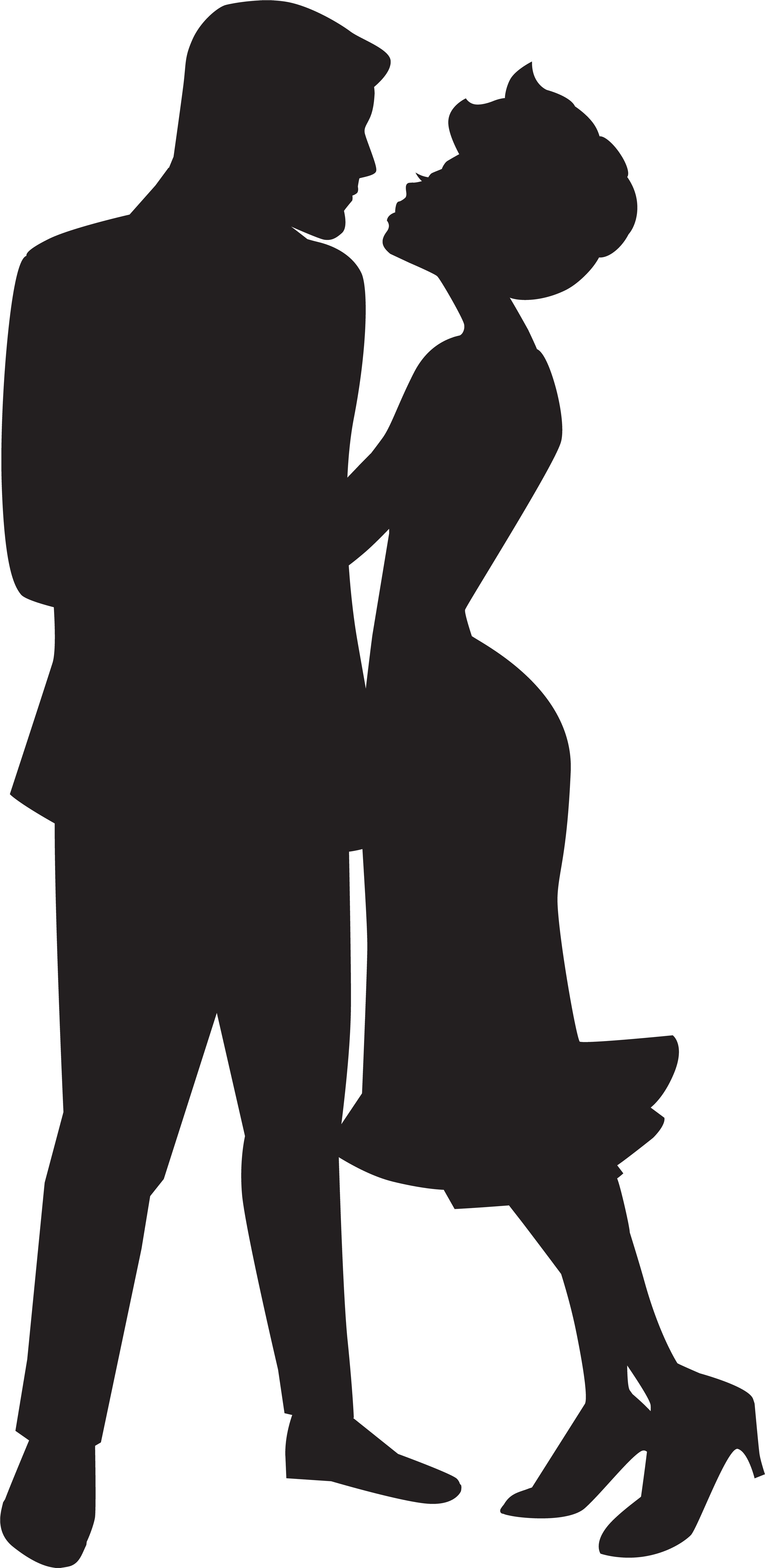 Silhouette Couple In Love Png Clipart (400x820), Png Download