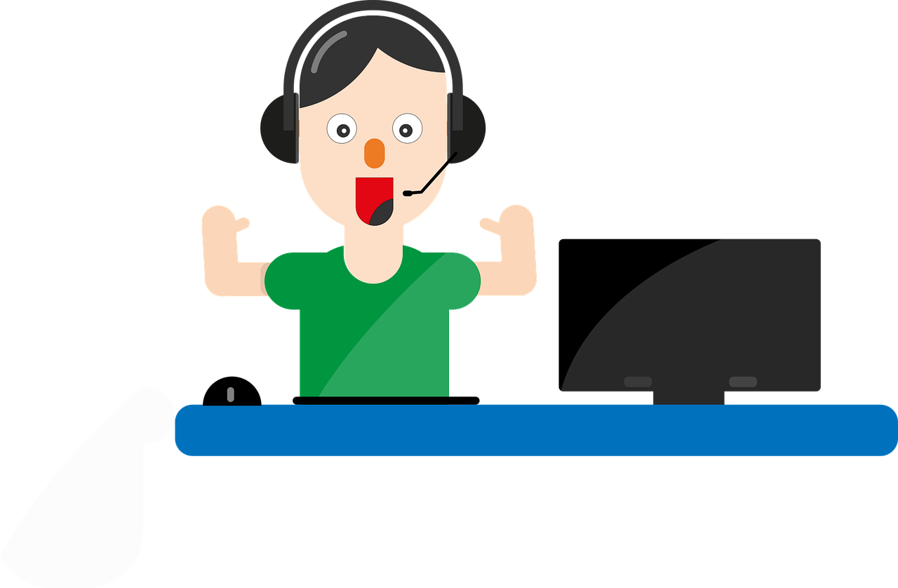 Gamer Game Caster Pro Player Free Photo - Caster Game Cartoon Clipart (1280x838), Png Download