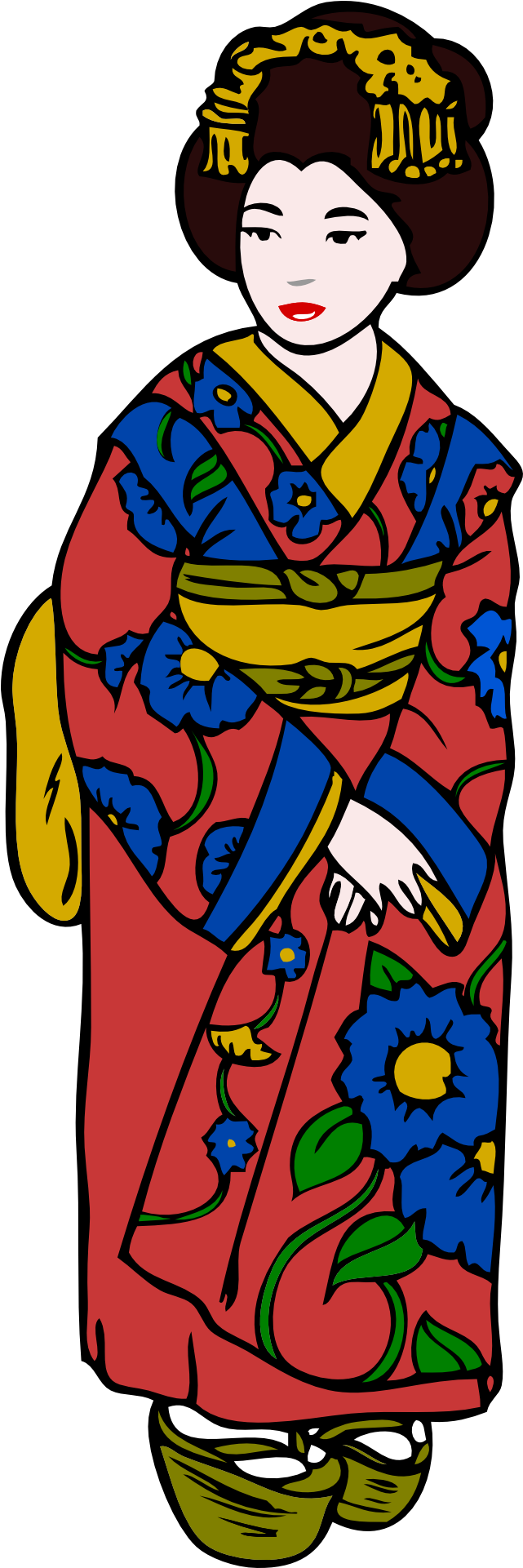Traditional Japanese Kimono Clipart - Png Download (960x1920), Png Download