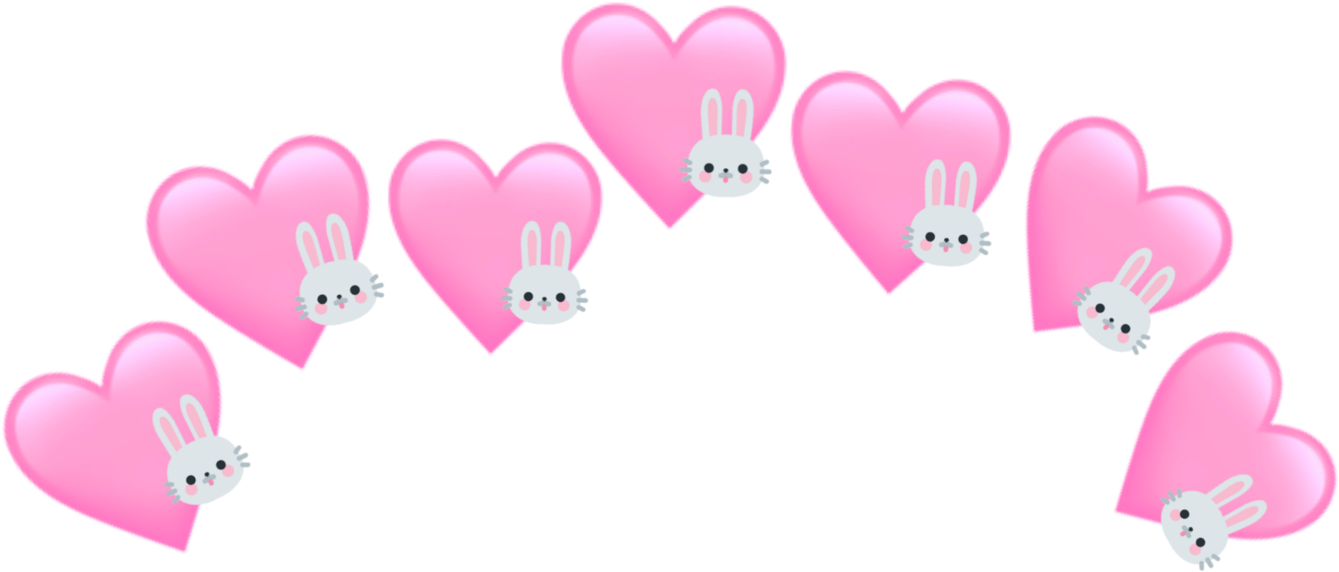 #heart #pinkheart #hearts #crown #tumblr #kawaii #pink - Kawaii Pink Png Clipart (2289x1074), Png Download