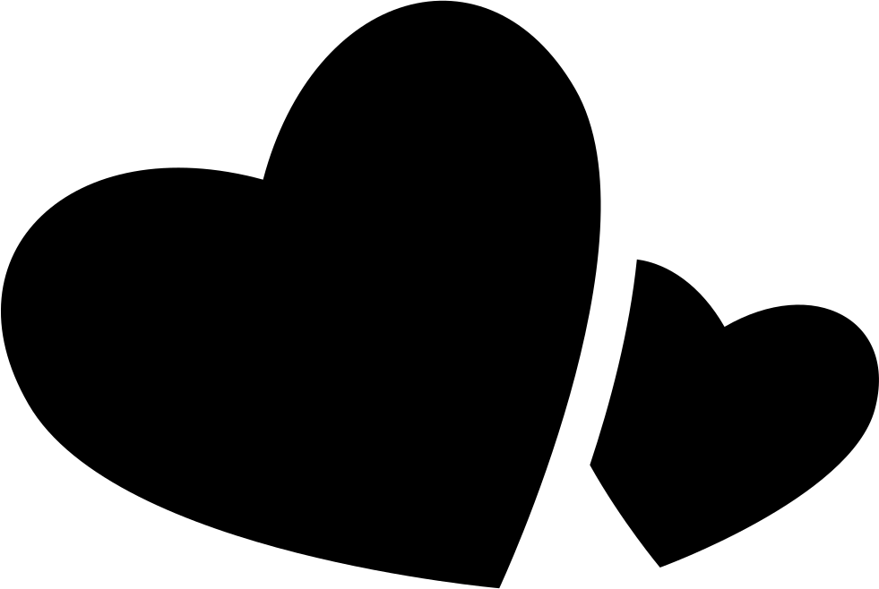 Big And Small Hearts Clipart (981x658), Png Download
