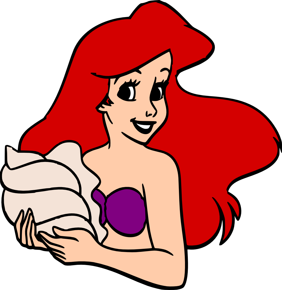 Ariel Coloring Pages Clipart (1108x1139), Png Download