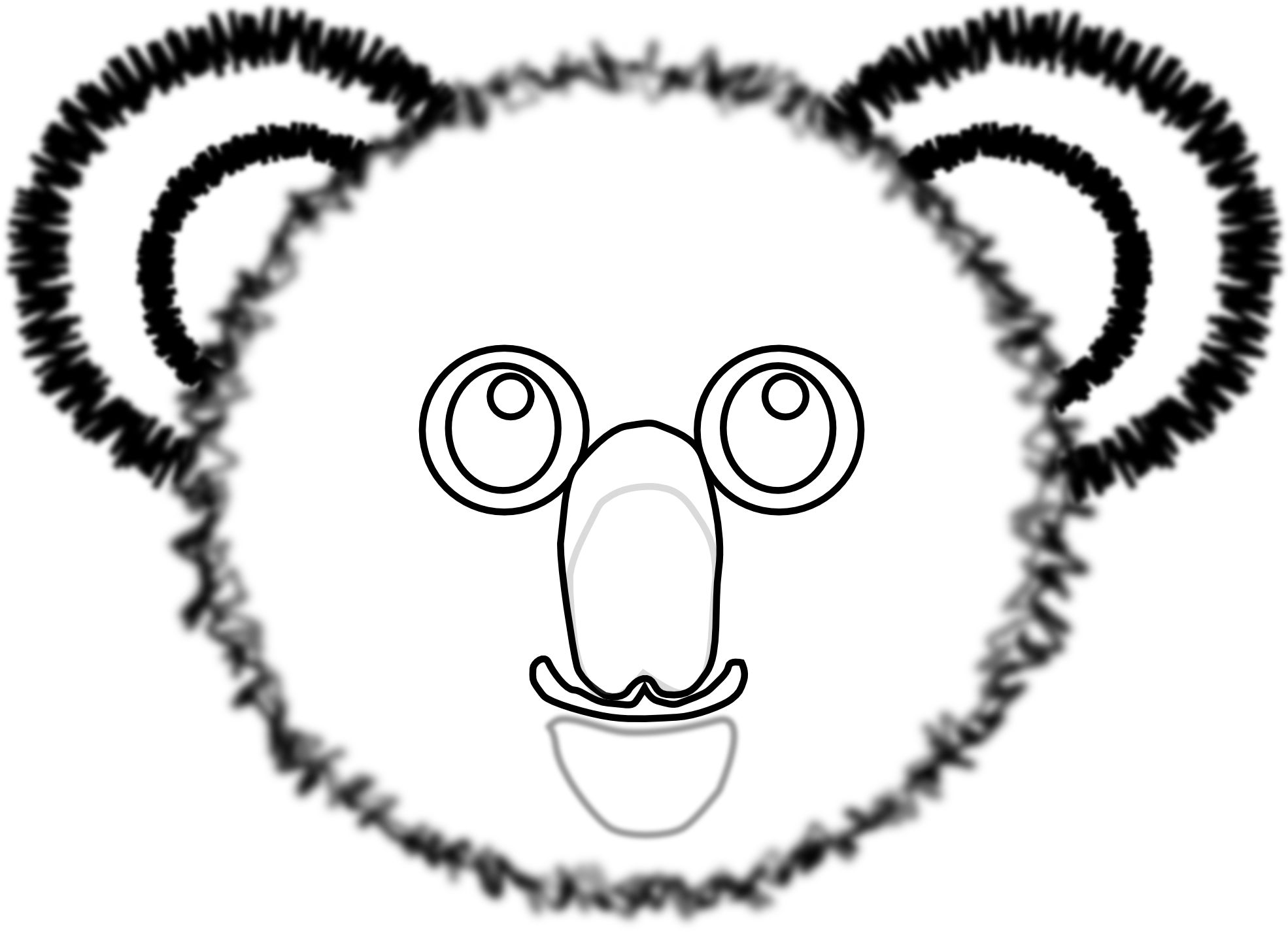 Christmas Dog Clipart Black And White Graphic Royalty - Koala Bear Black And White Clipart - Png Download (1969x1654), Png Download