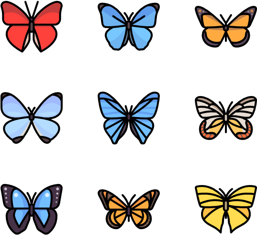 Images Of Butterfly - Png Butterfly Icon Clipart (600x564), Png Download