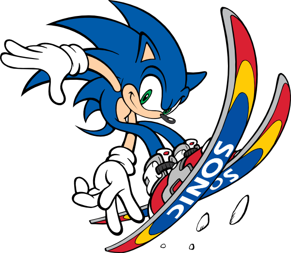 Sonic The Hedgehog Skiing Clipart (600x523), Png Download