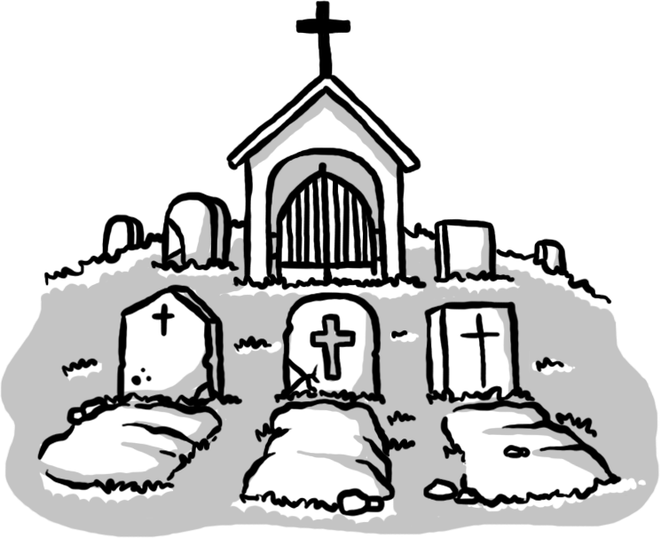 Grave Clipart Tomb - Cemetery Drawing - Png Download (745x606), Png Download