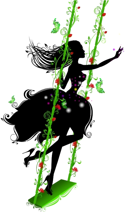 Swing Silhouette Photography - Нарисовать Силуэт Феи На Качелях Clipart (549x700), Png Download
