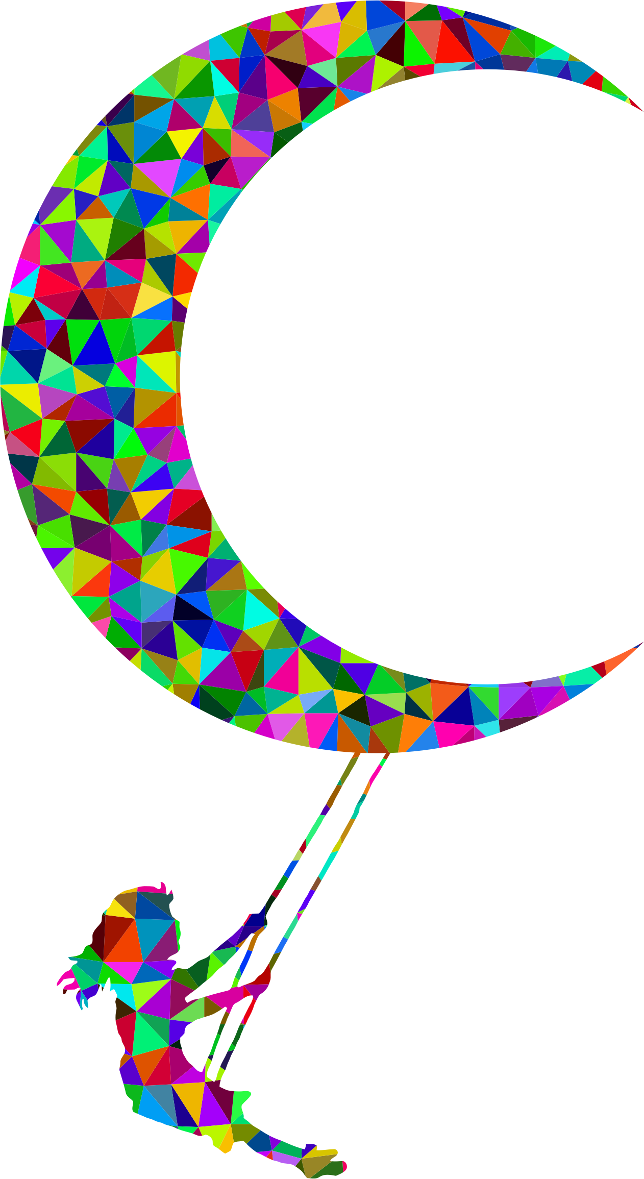 Low Poly Prismatic Lunar Swing Clip Arts - Icon - Png Download (1262x2310), Png Download