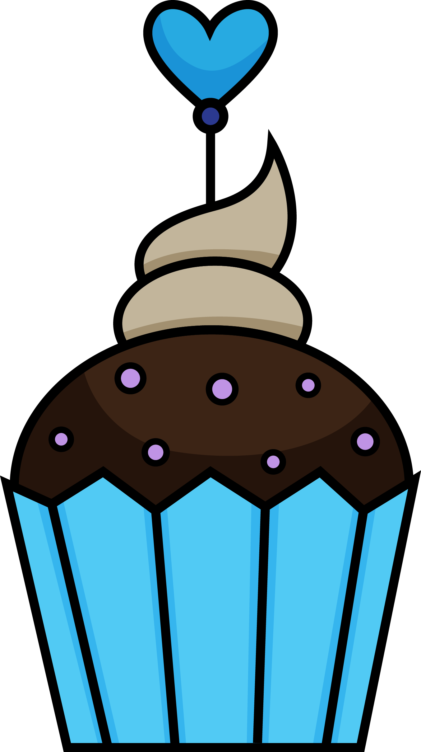 Cute Cupcake Drawing Clipart (1354x2416), Png Download