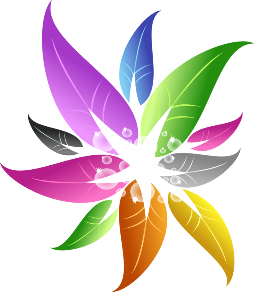 Floral Color Vector Png Clipart (835x957), Png Download