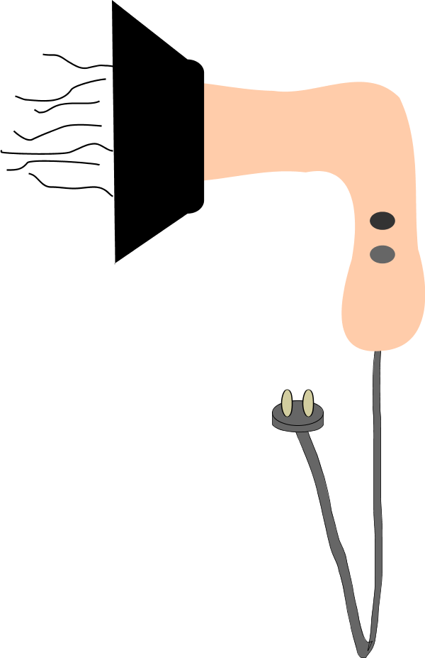 مجفف شعر صورة - Animated Hair Dryer Gif Clipart (600x927), Png Download