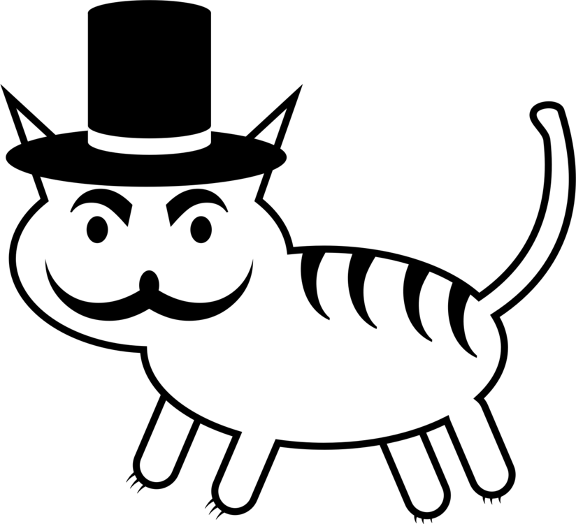 Art,monochrome Photography,carnivoran - Cat Clipart (824x750), Png Download