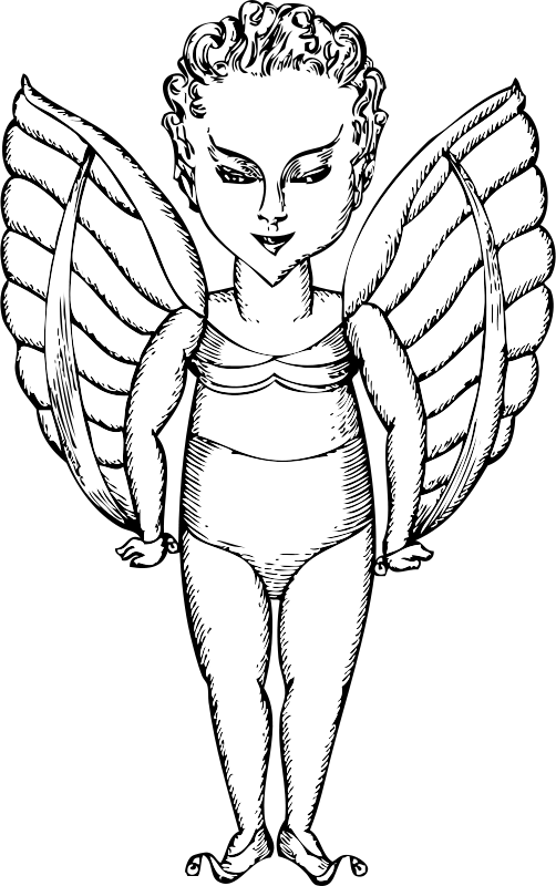 Winged One Clip Art - Engel Zum Ausmalen - Png Download (502x800), Png Download