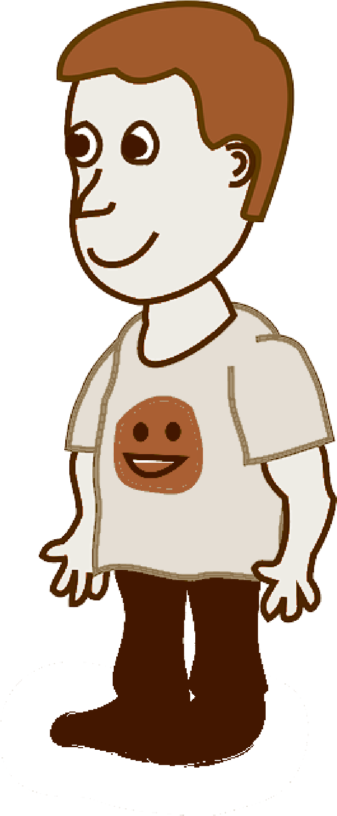 Boy, Kid, Character, Human, Cartoon, Stand, Comic - Cartoon Man With Ponytail Clipart (800x1600), Png Download