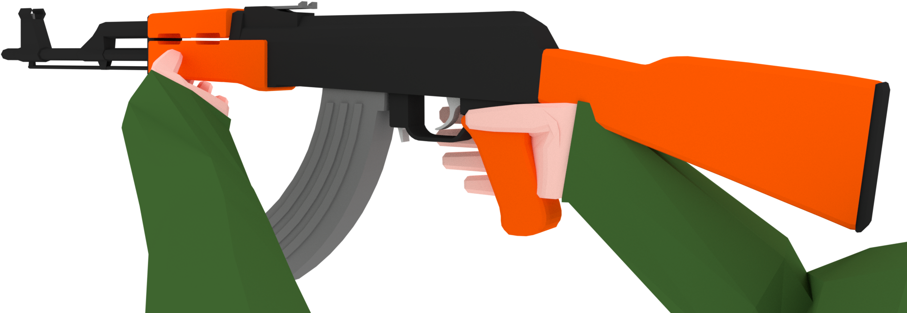 Transparent Rifle Clipart - Low Poly - Png Download (1863x643), Png Download