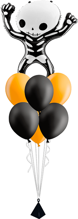 Bouquet De Globos Esqueleto Halloween - Halloween Kostlivec Kreslený Clipart (571x800), Png Download