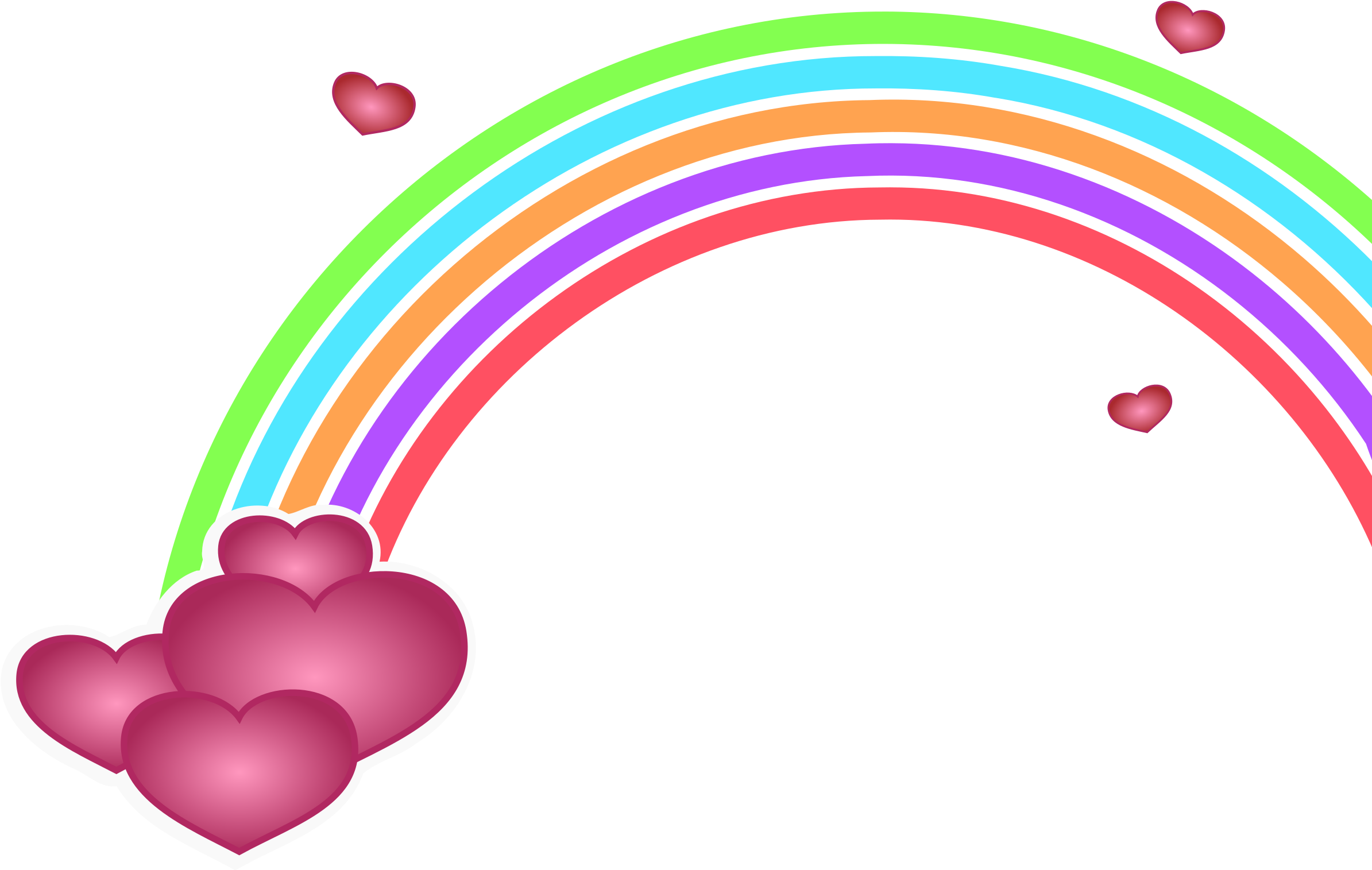 Rainbow Clip Printable, Picture - Valentine's Day Clip Art - Png Download (2400x1538), Png Download