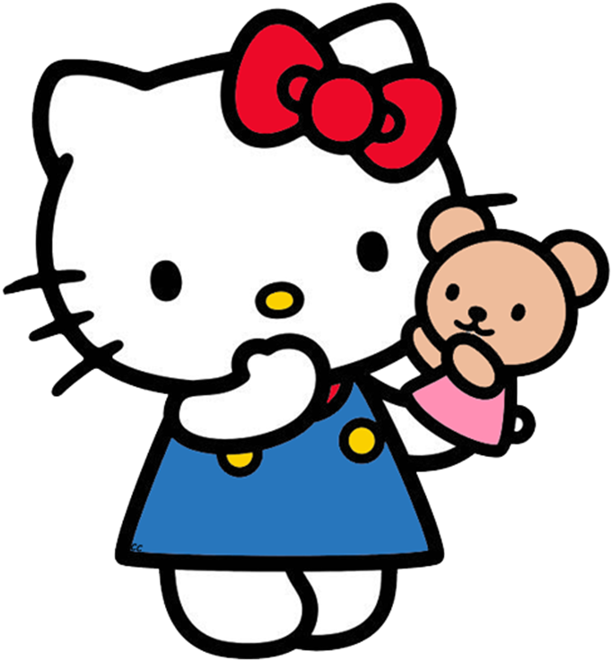 Easy Hello Kitty Painting Clipart (700x742), Png Download