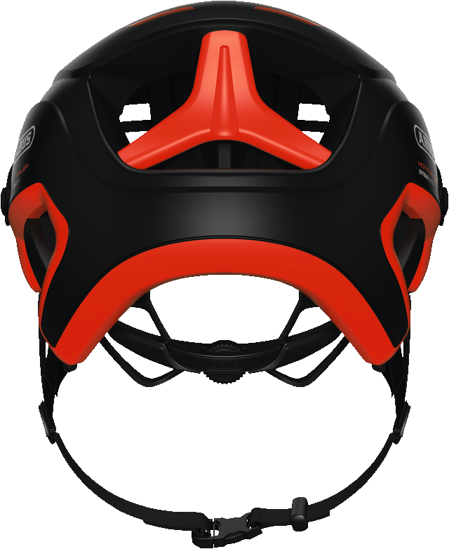 Montrailer Shrimp Orange Back View - Abus Montrailer Ace Mips Helmet Midnight Montrailer Clipart (640x783), Png Download