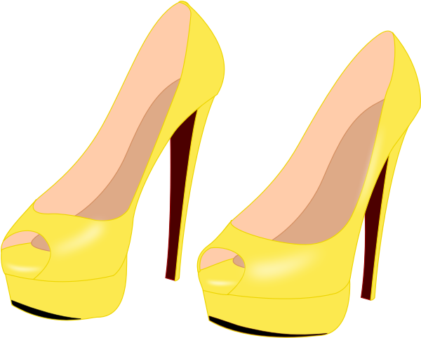 Yellow Stilettos - Basic Pump Clipart (600x600), Png Download