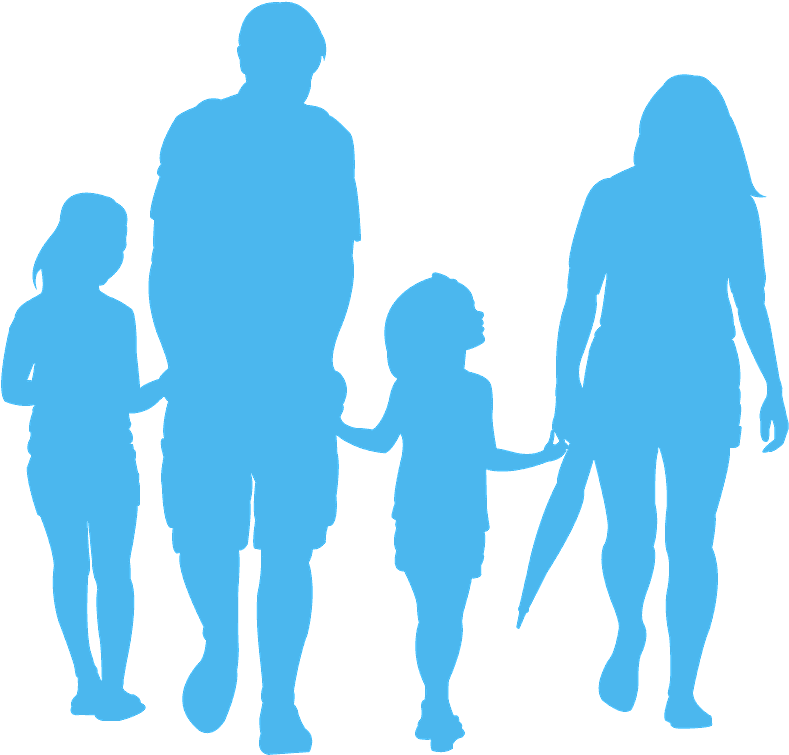 Transparent Family Of 5 Silhouette Clip Art - Clip Art - Png Download (789x755), Png Download