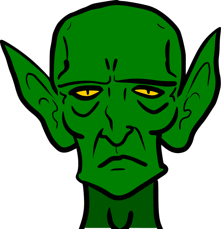 Green Goblin Clipart - Sad Green Goblin - Png Download (771x800), Png Download