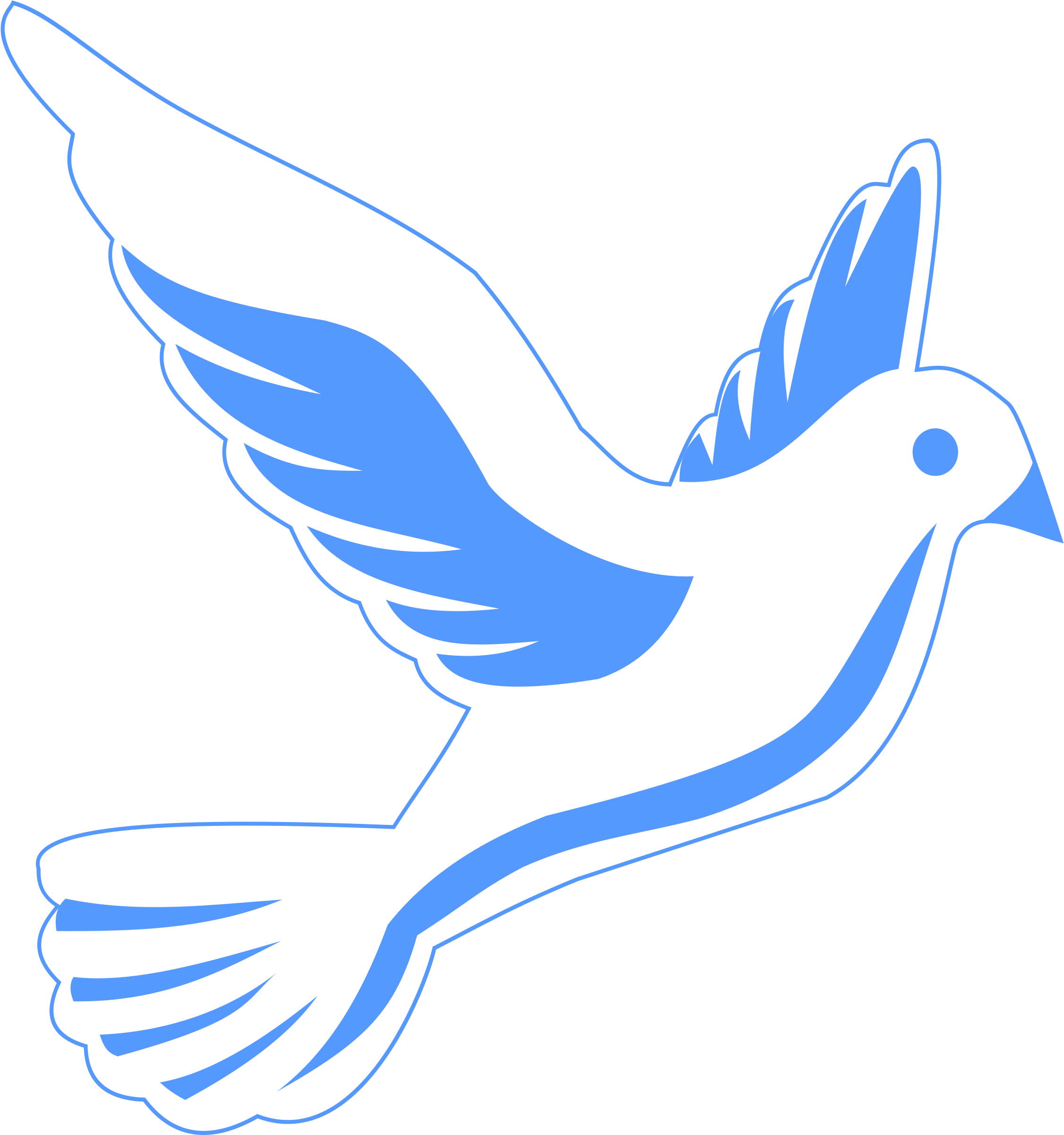 Blue Dove Transparent Clipart (2765x2400), Png Download