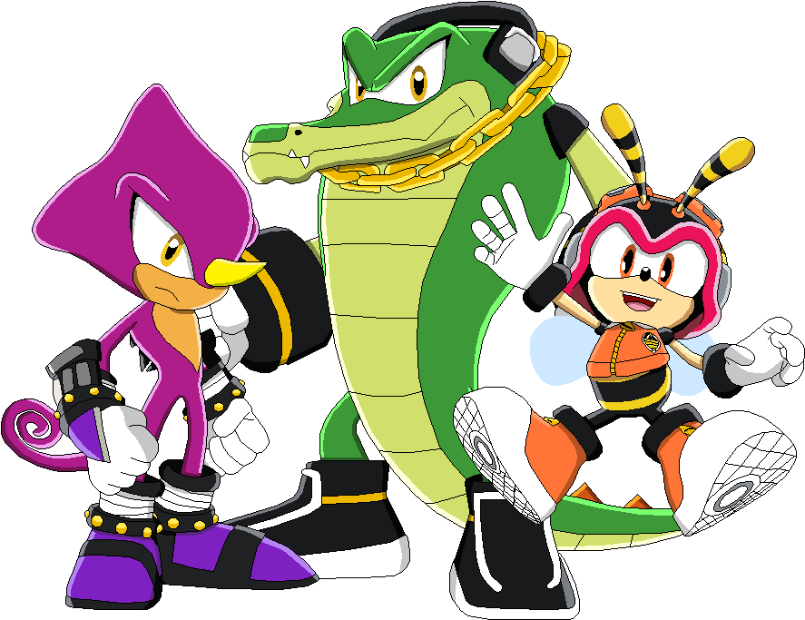 8 Bit Espio , Png Download - Team Chaotix Sonic X Clipart (887x683), Png Download