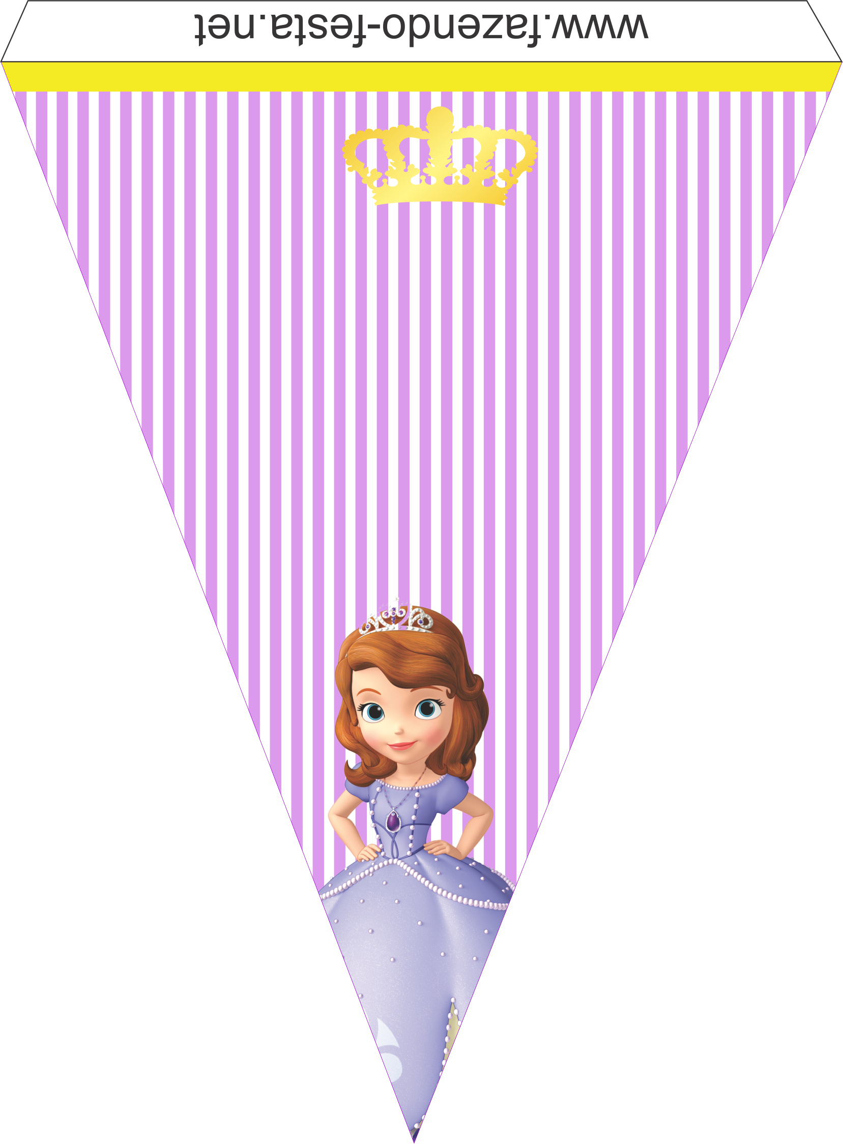 Transparent Sofia The First Crown Clipart - Bandeirola Princesa Sofia - Png Download (1657x2249), Png Download